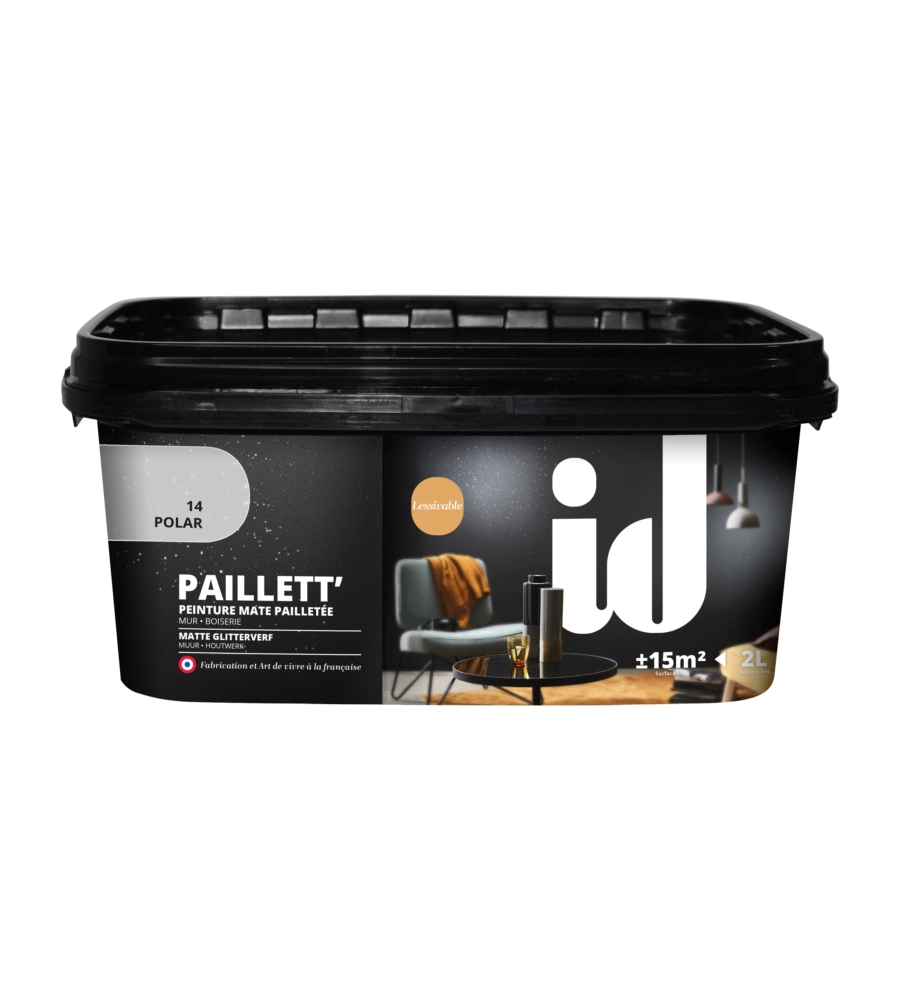 VERNICE PITTURA EFFETTO PAILLETT GRIGIO POLAR- 2 LT